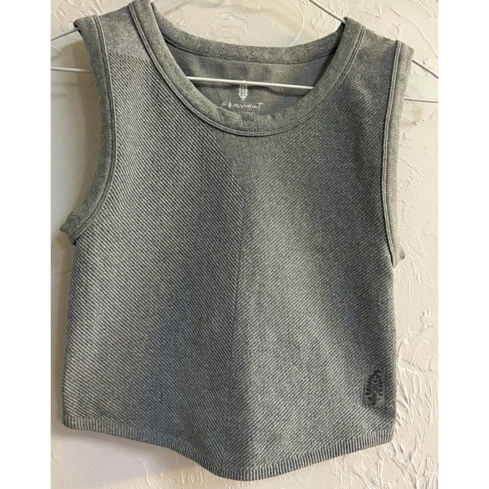 Free People Movement Women’s Gray Round Neck Sleeveless Stretch Tank Top M/L